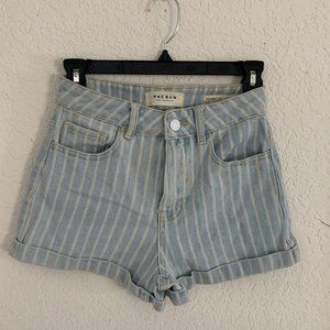 PacSun Stripped Jean Mom Shorts